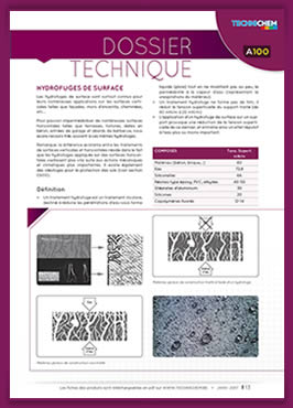 Hydrofuge de surface - Dossier technique TECHNICHEM